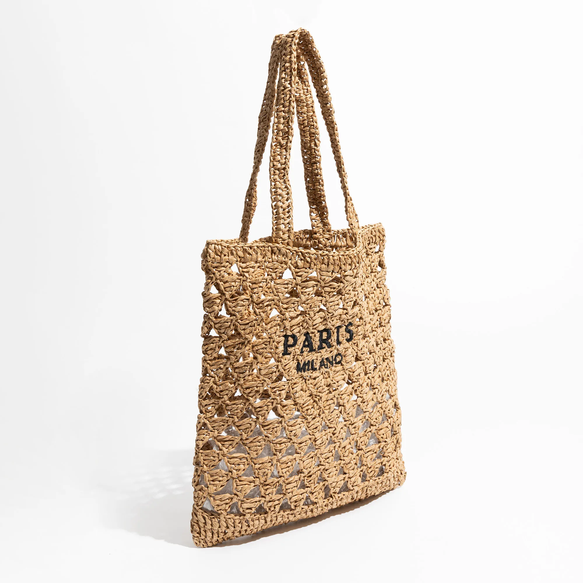 MABULA Summer Straw Weave Mesh Beach Shoulder Bag Aesthetic Hollow Woman Travel Tote Handbag Brand Handmade Crochet Purse 2024