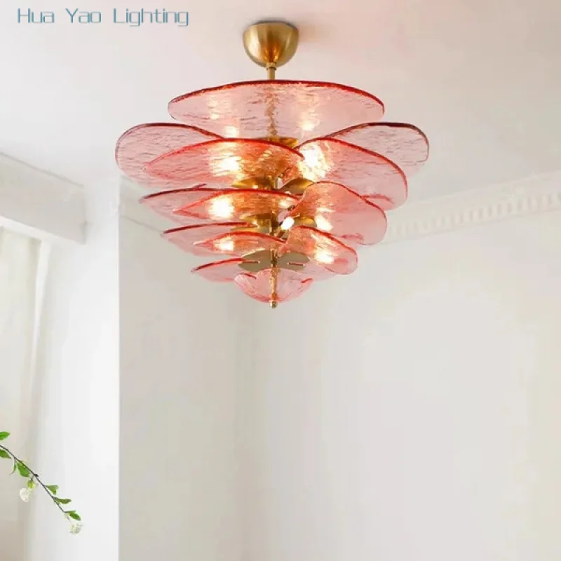 

Murano Luxury Glass Chandelier Hotel Restaurant Shop Lobby Art Deco Pendant Light Living Room Modern Color Ceiling Lamp