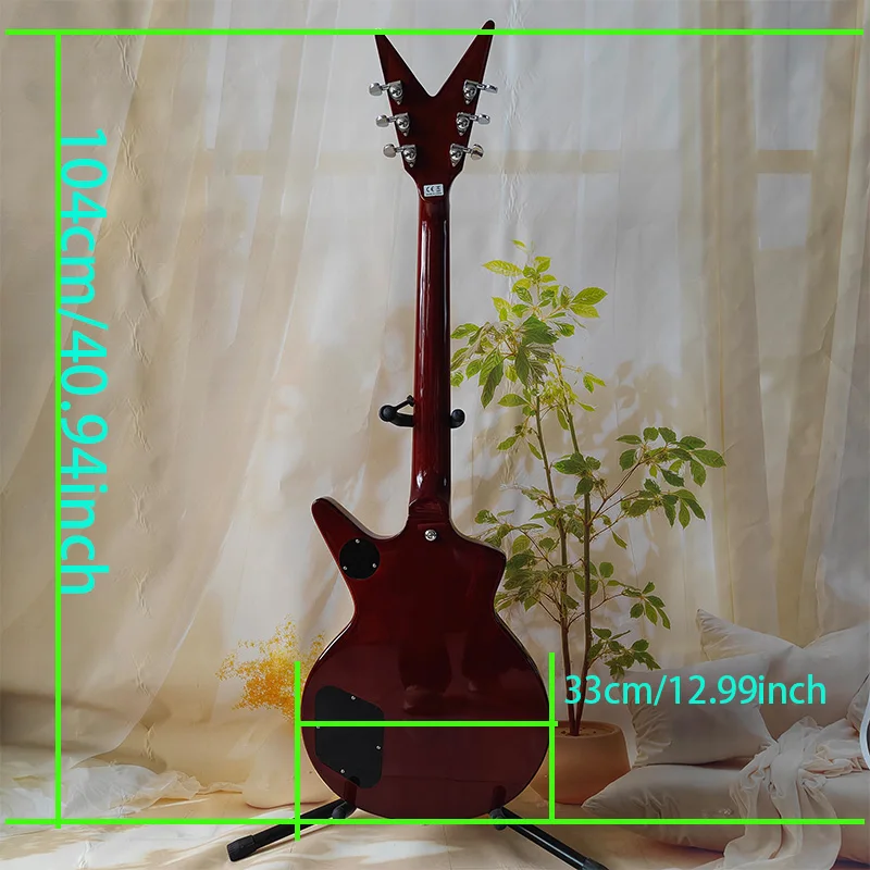 Shaped Electric Guitar, Gold Powder Finish, 22 Frets 6 Strings, High-Quality Pickups