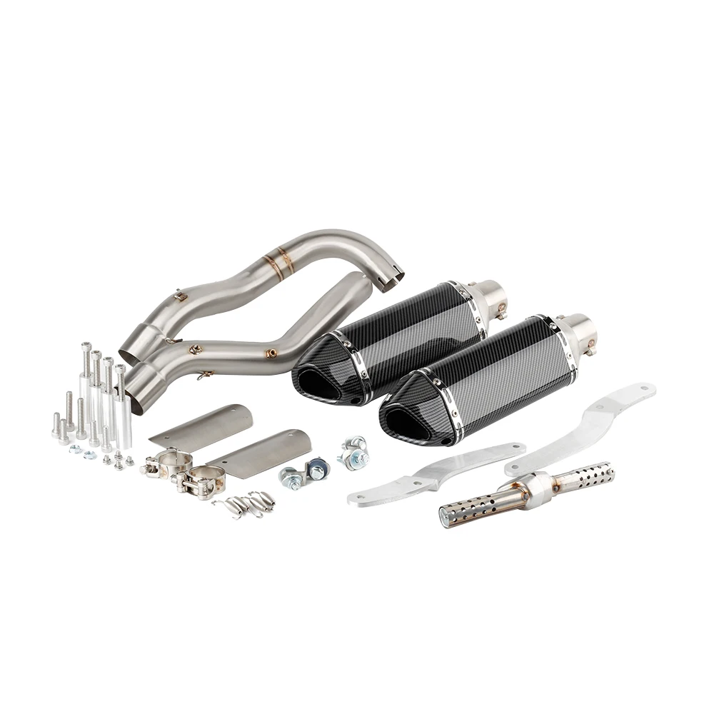 Muffler With High Level Mid Link Pipe Slip-on Firestorm VTR1000 Motorcycle For Honda VTR 1000 1997-2006 VTR1000F Escape Exhaust