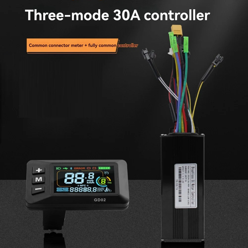 24V 36V 48V 30A Brushless Controller GD02 LCD Display Meter+130X Throttle Kit For Electric Scooter E-Bike Repair Kit