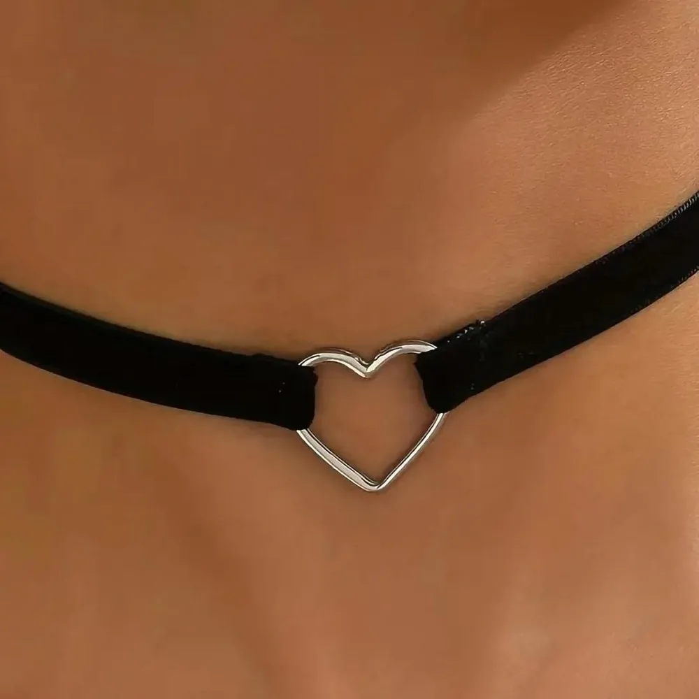 Black Choker Necklace for Women Adjustable Layered Velvet Leather Lace Collar Necklace Y2K Choker - view 3