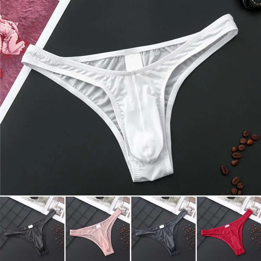 Men Briefs U Convex Breathable Elastic Transparent Men Thongs Ultra-soft Low Rise Stretchy Men Underpants For Inner Wear