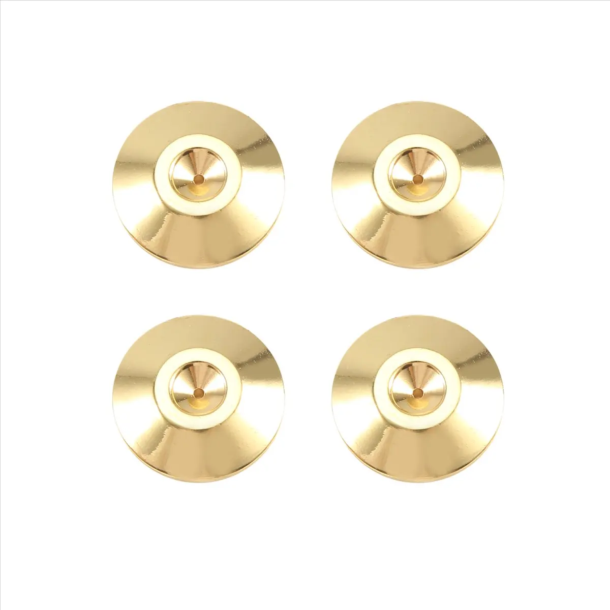 Exquisite- 4 Pcs Speaker Pure Copper Spikes Pads HiFi Speaker Box Isolation Floor Stand Feet Cone Base Shoes Pad (Gold)
