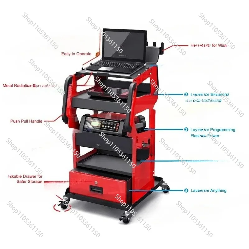TWT-100 Steel Auto Repair Trolley - Heavy Duty Mobile Tool Box For Car Mechanics & Garage Workshop