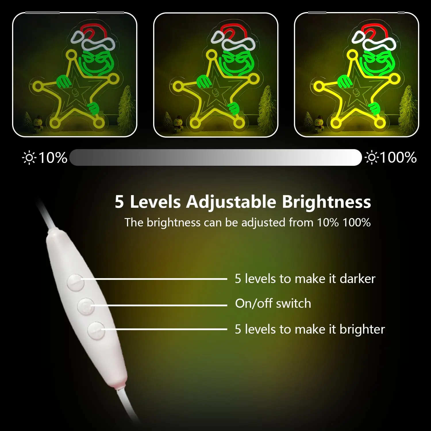 عيد الميلاد ستار النيون USB عكس الضوء مصباح ليد يصل تسجيل الكرتون ستار شارة جدار ديكور للحزب غرفة نوم الاطفال هدية غرفة المعيشة واي فاي #5