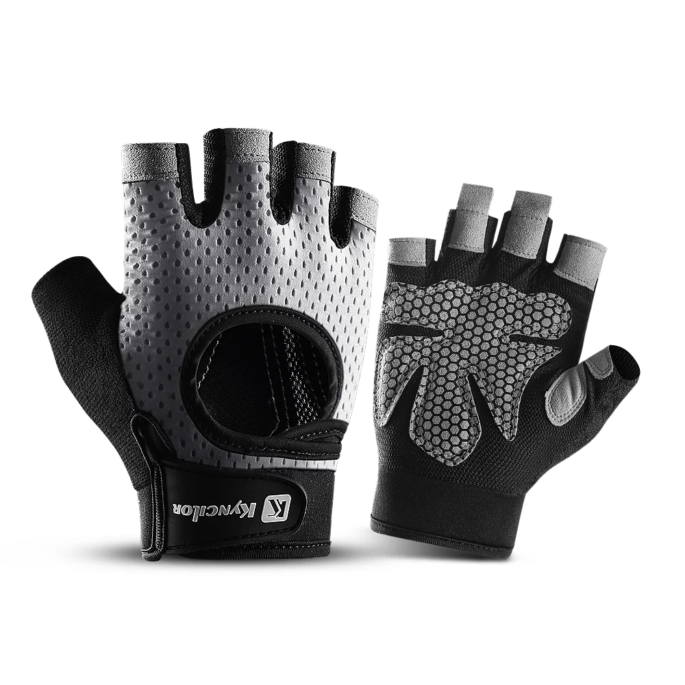 AliExpress Fezrgea Sports Fitness Men And Women Weightlifting Breathable Non-Slip Silicone Half-Finger Cycling Gloves