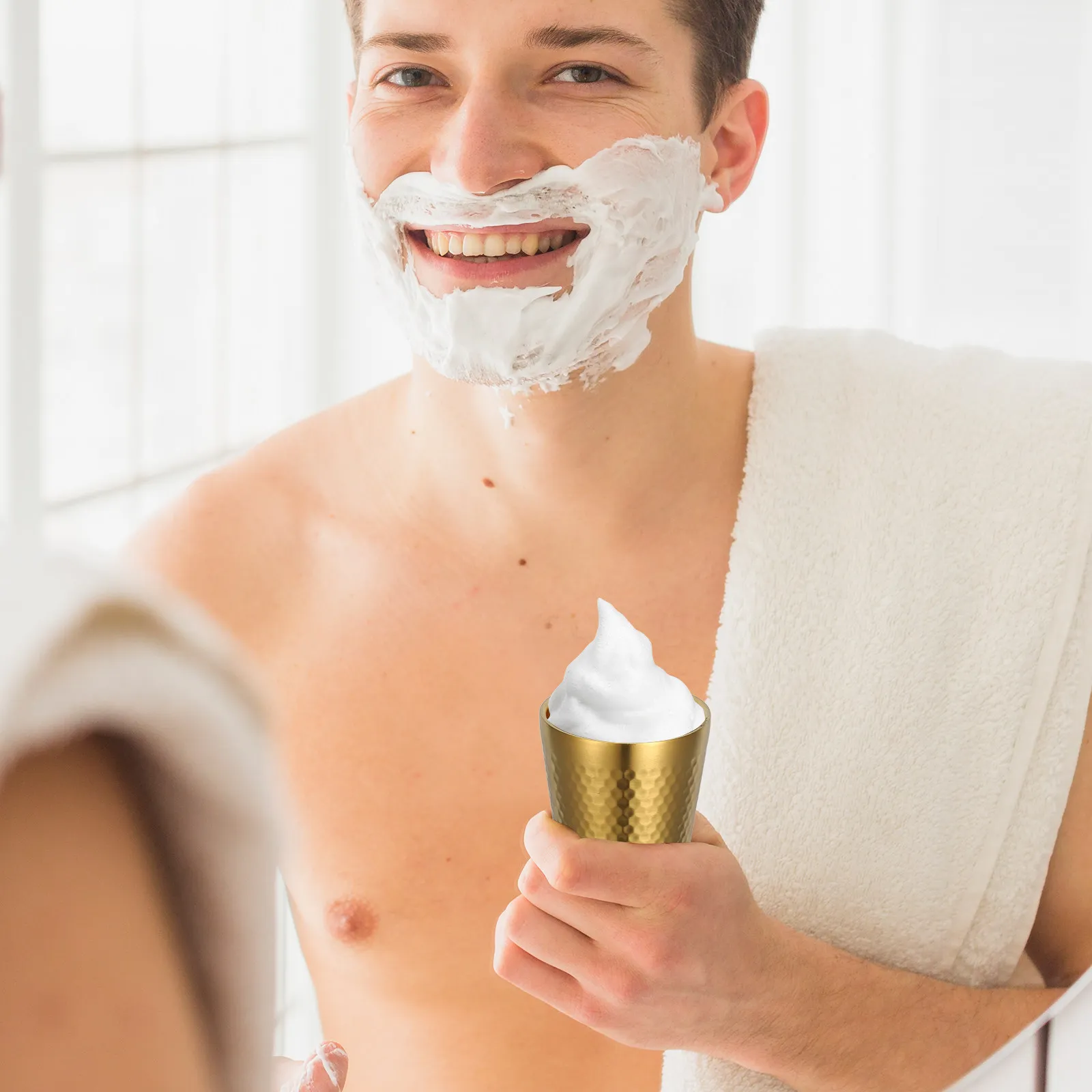 

175Ml For Mug Shave Men Accessory Supply Household Supplies Soap Shave Bowl For Men Metal Shaving Shaving Bowl Mug