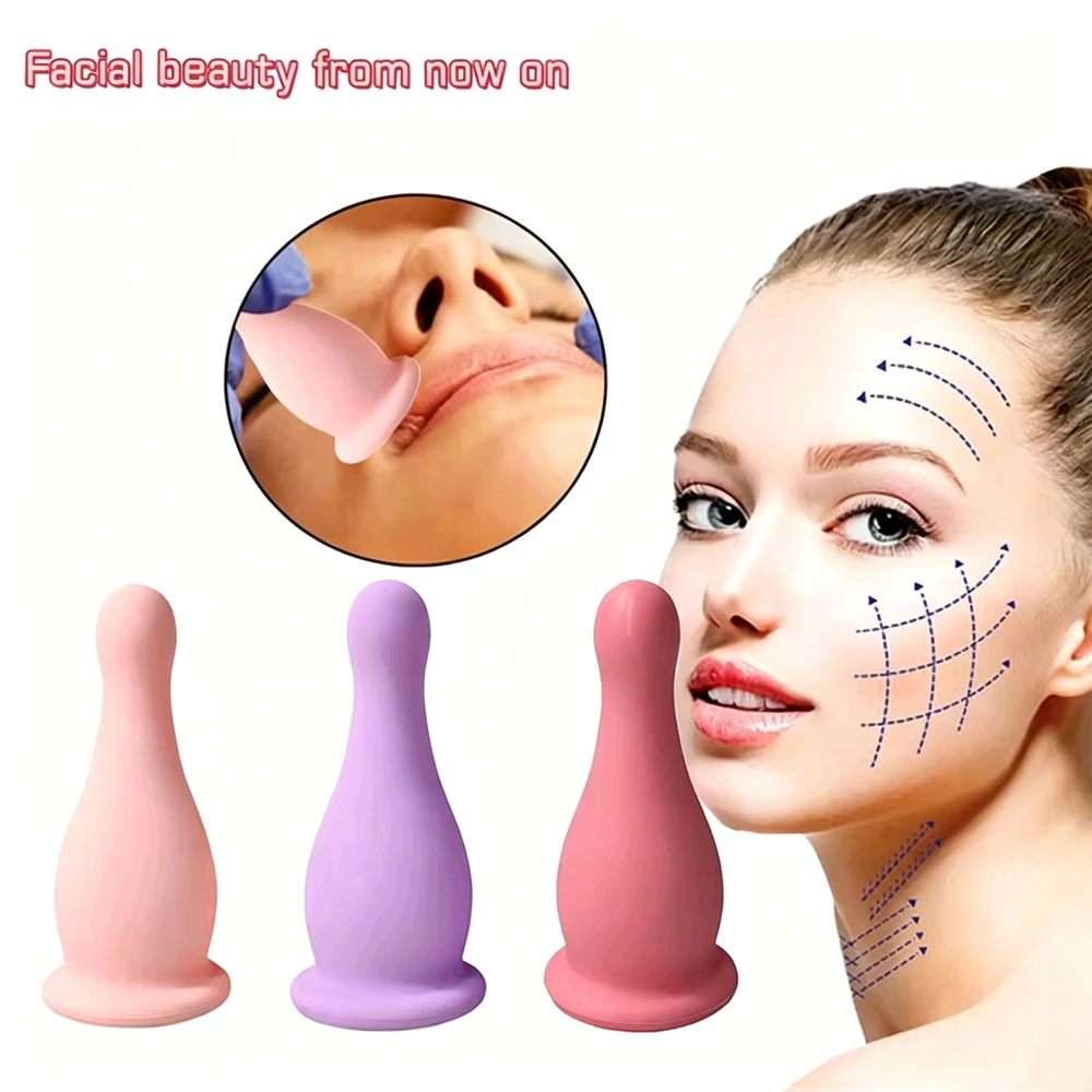 Silicone Vacuum Cupping Massage Jars Anti Cellulite Massage Facial Suction Cups Face Neck Lift Skin Scraping Guasha Anti Wrinkle