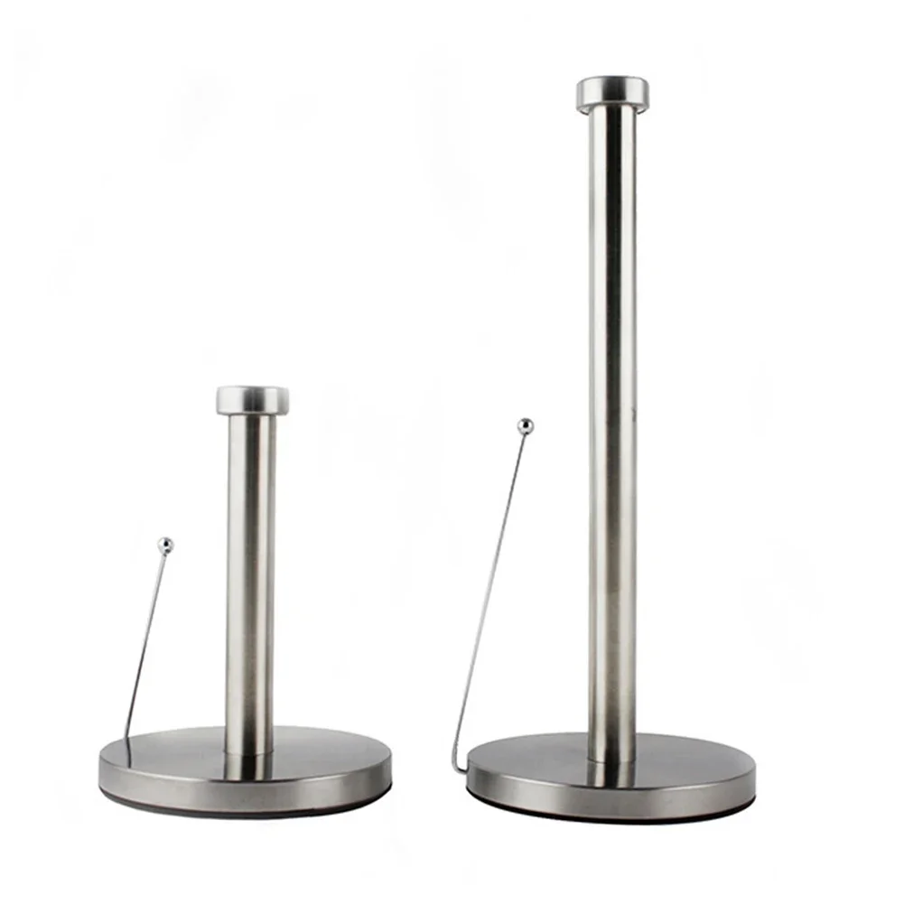 

Kitchen Roll Holder with Round Base Silver Roll Holder Stainless Steel Toilet Paper Dispenser for Kitchen Organisation Banheiro