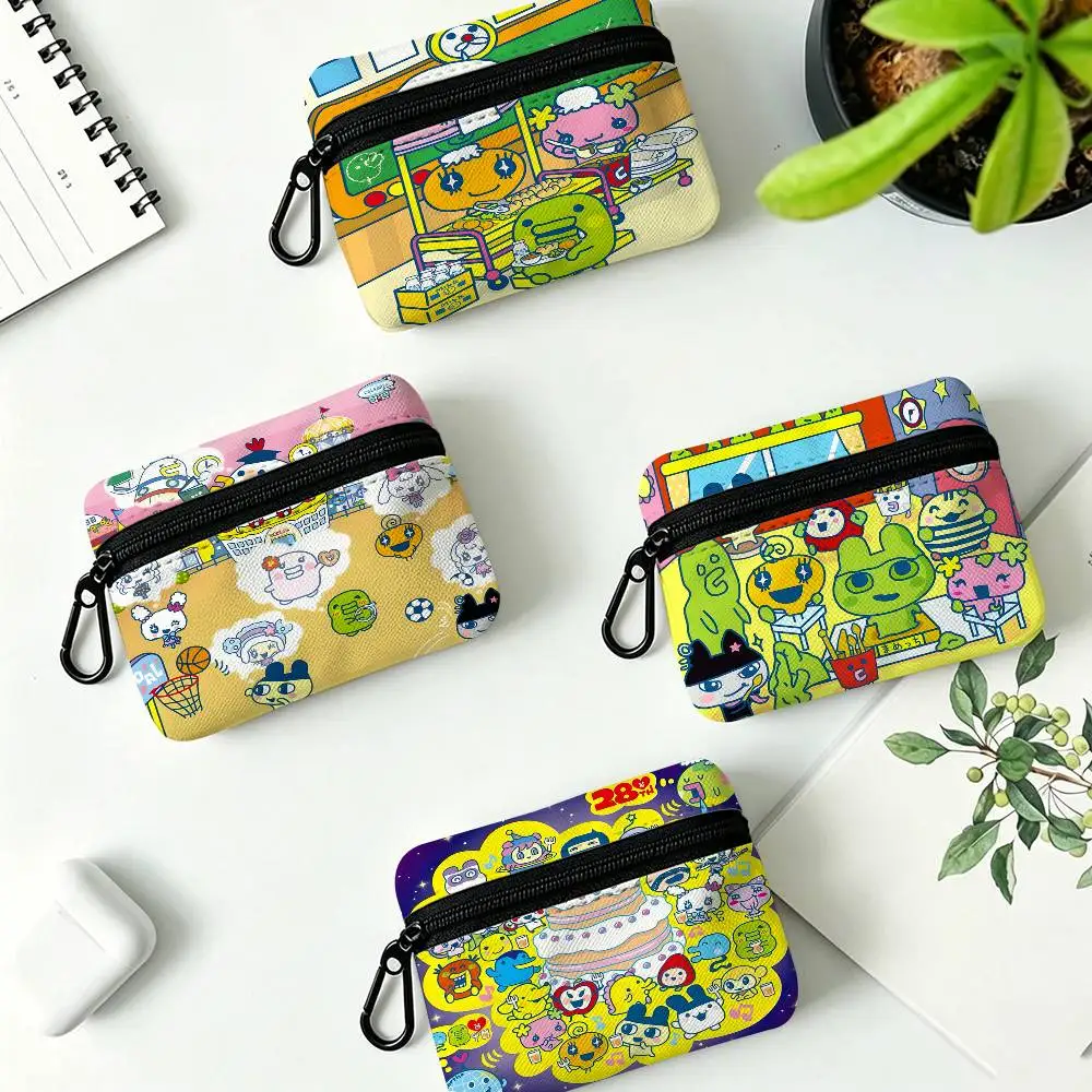 Classic T-Tamagotchi Cut Friend Game Anime Wear-resistant Oxford Cloth Coin Purse Portable Backpack Hanging Card Storage Bag