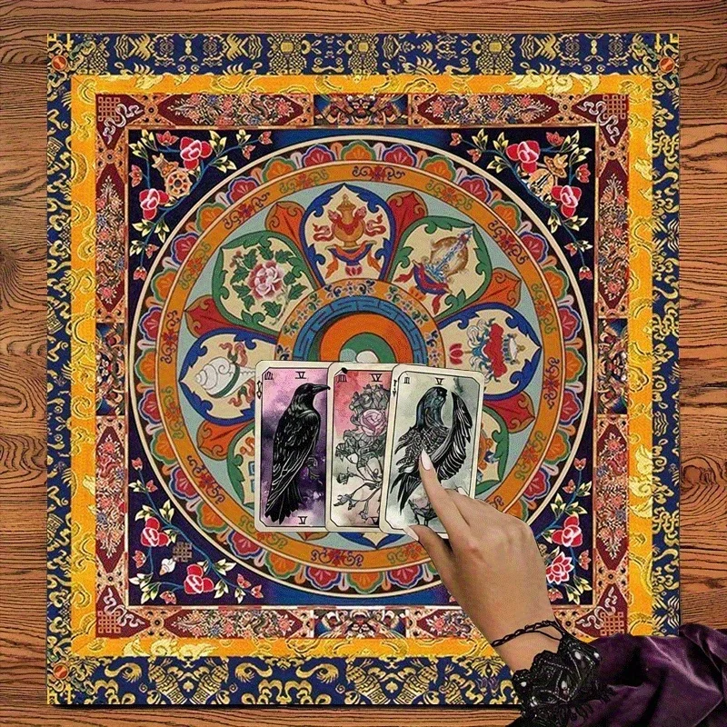 VIKAMA Tibetan Mandala Altar Cloth Durable Tablecloth Tarot Divination Meditation Party Decoration and Mysterious Home Decor