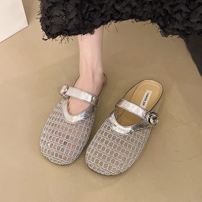 

Summer New Women's Retro Woven Mary Jane Ope
