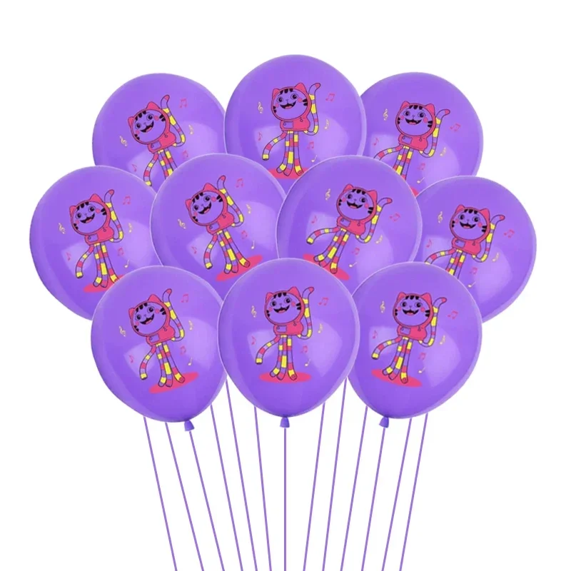 10/15 Stück 12 Zoll Cartoon Gabby Dollhouse Katzen-Print Latex-Ballons Konfetti-Globos Geburtstagsparty Babyparty Deko Helium