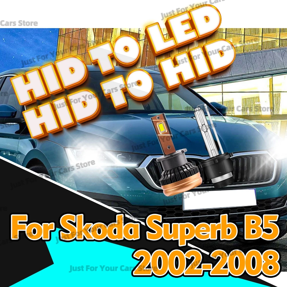

2Pcs Xenon HID/LED D2 D2S 6000K Headlight Bulbs Plug&Play For Skoda Superb B5 2002-2008 Octavia Mk1 Mk2 2001-2008 Accessories