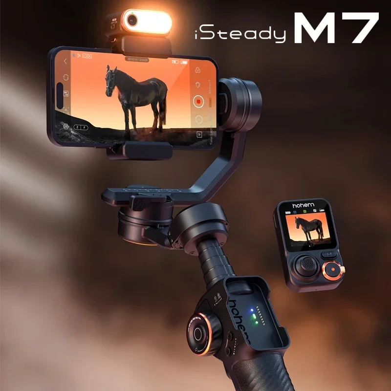 Hohem iSteady M7 3-Axis Smartphone Gimbal Stabilizer AI Face Tracking Built-in Selfie Stick for iPhone Android
