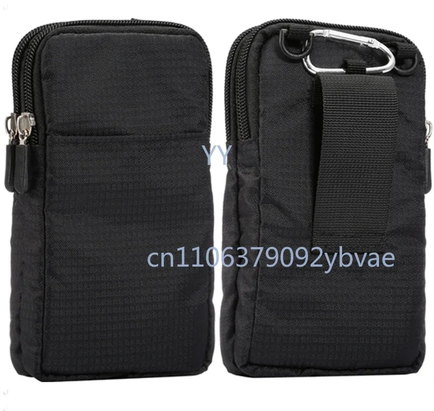 6.0-6.9 Inch Universal Man Phone Bag Sport Dual Layer Zipper Bag Wallet Case Belt Clip Messenger Pouch Girl Shoulder Bag Cover