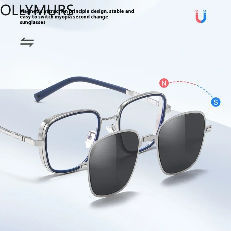 

Ollymurs 1 Myopia function Sunglasses Optics Magnetic Clip Set Polarized 3 in GlassesFrame Fold MultiWomen Custom Men