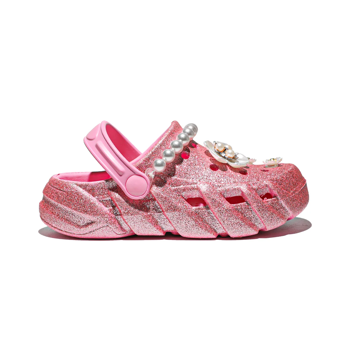 Kinder-Glitzer-Clogs und Pantoletten, Leichte EVA-Gartenschuhe, Rutschfeste Sandalen, Atmungsaktive Slip-On-Schuhe für Drinnen und Draußen 2501 – Detail 10