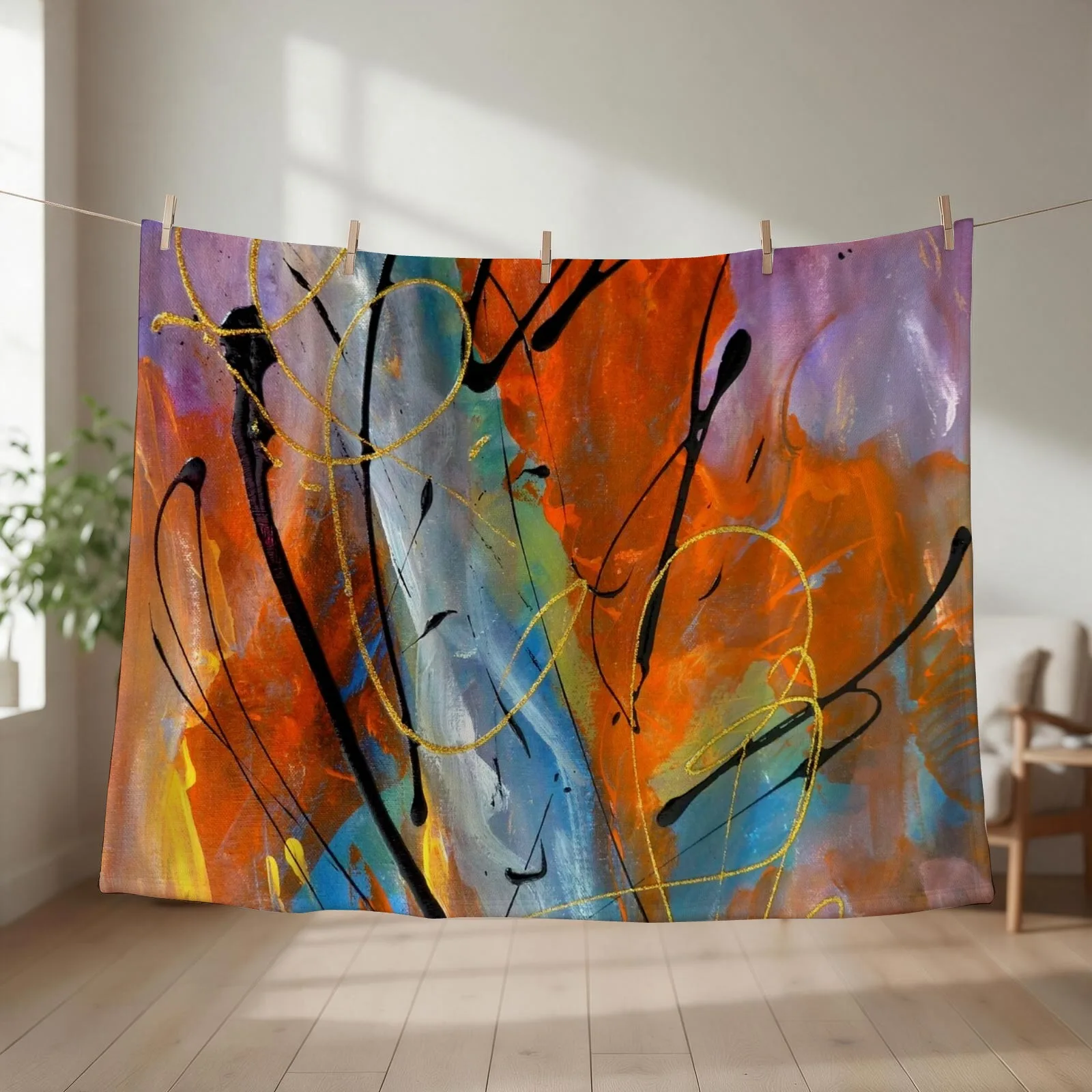 joyful, happy, bright, abstract, just for fun Throw Blanket Vintage Winter beds Personalized Gift Travel Blankets