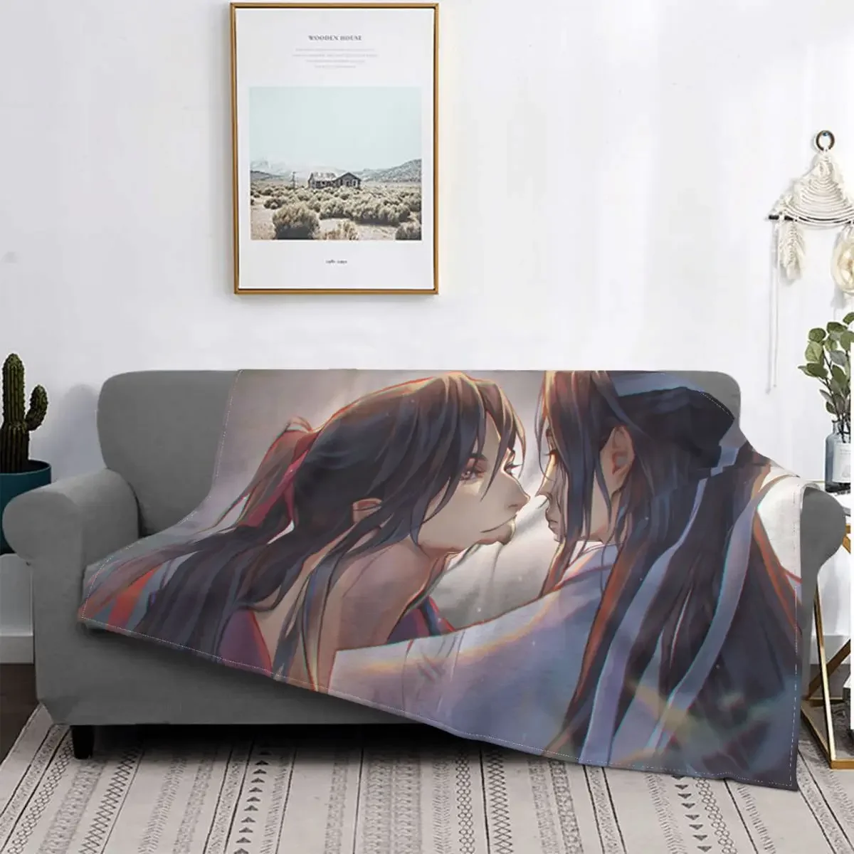 Mo Dao Zu Shi Blankets Flannel Print Anime Homosexual Corruption Weiying Soft Throw Blanket for Bedding Car Bedspreads