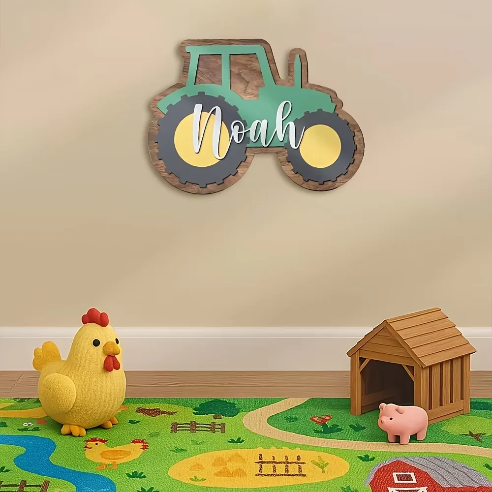 Customized Wooden Tractor Name 