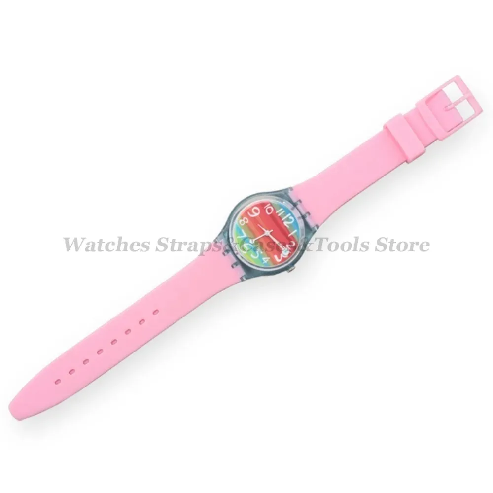 16mm 17mm 19mm 20mm Weiches Silikonarmband für Swatch, Buntes Uhrenarmband, Ersatz-Uhrenzubehör mit Werkzeugen – Detail 9