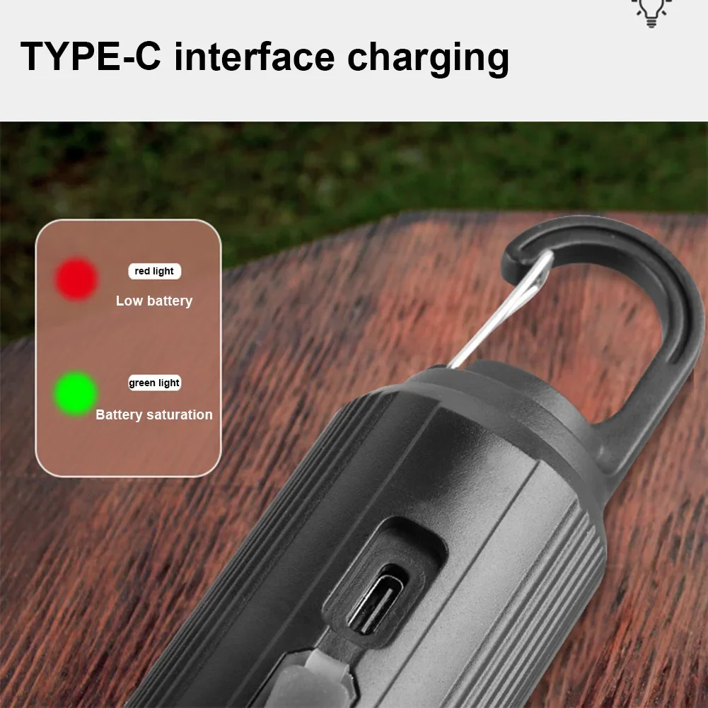 Solar Powered LED Camping Lamp with Hook LED Lighting Lantern USB Charging Outdoor Tent Light Waterproof for Outdoor BBQ Camping