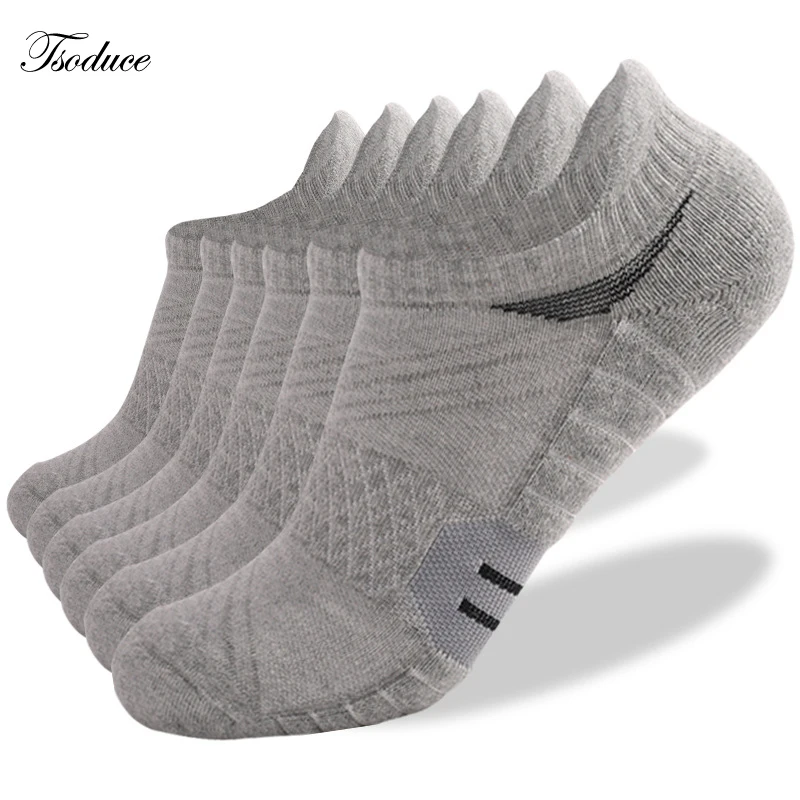 

6 Pairs Ankle Athletic Running Socks Low Cut Thick Warm Breathable Cushion Fitness Sports Tab Socks for Men and Women