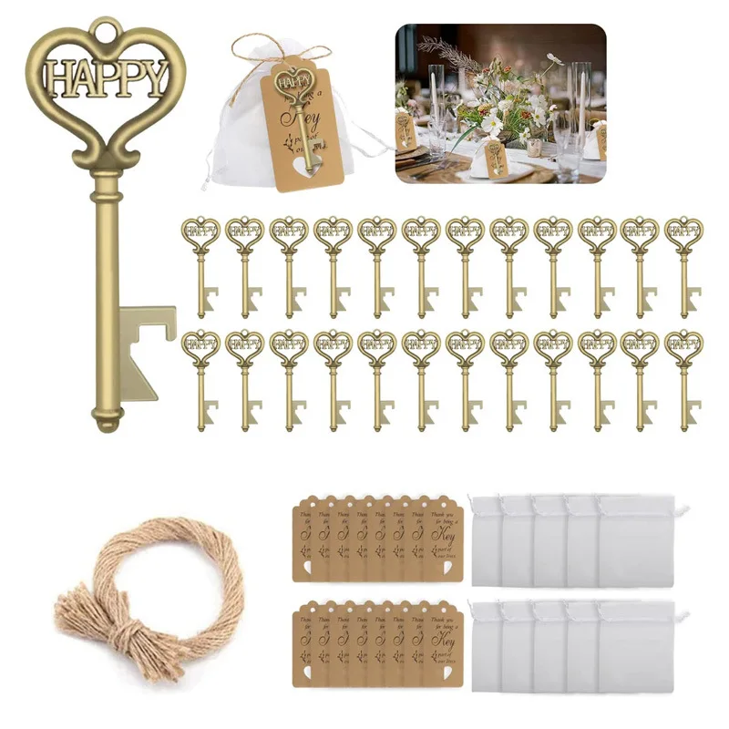 Wedding Decoration Key Bottle Opener Kit With Thanks Cards Gift For Baby Shower Decoration Party Supplie Wedding Gift For Guests