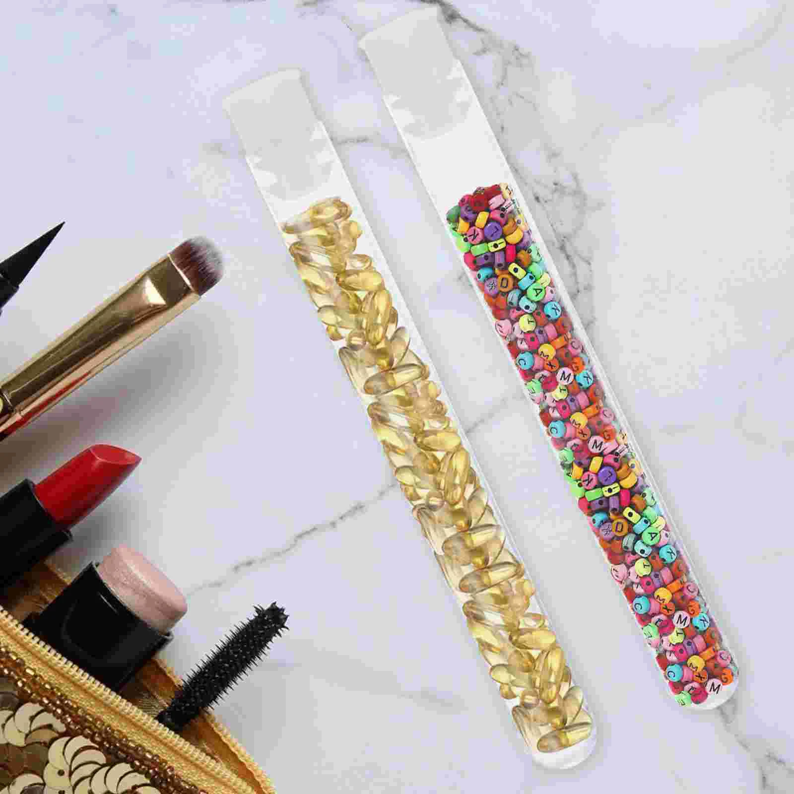 

100 Pcs Plastic Test Tube Small Bottles Tubes for Children's Teaching Food Containers with Lids Liquid Storage Take Away