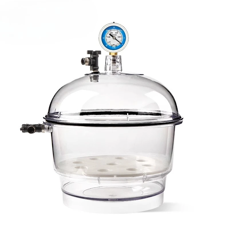 

Laboratory Plastic Vacuum Dryer Transparent Vacuum Drying Vessel Polycarbonate Storage Tank Ball Valve Pressure Gauge 150/300mm