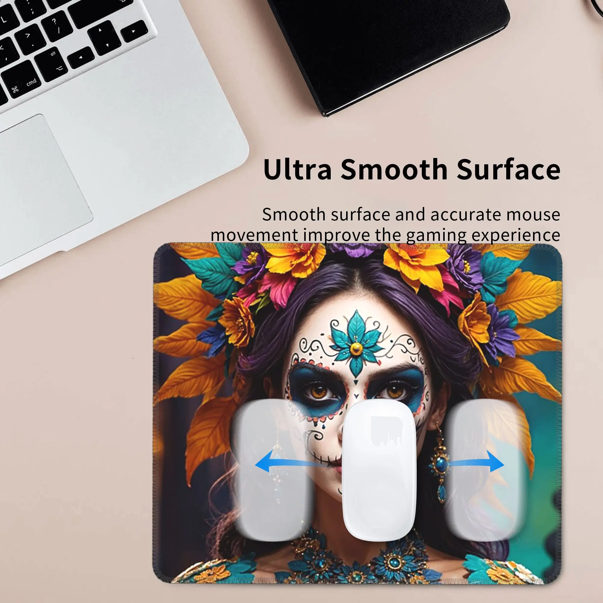 Mexican Catrina Girl Day Of The Dead Sugar Skull Mouse Pad Computer Keyboard Mouse Mat Gaming Laptop Desk Mat Office Table Mats