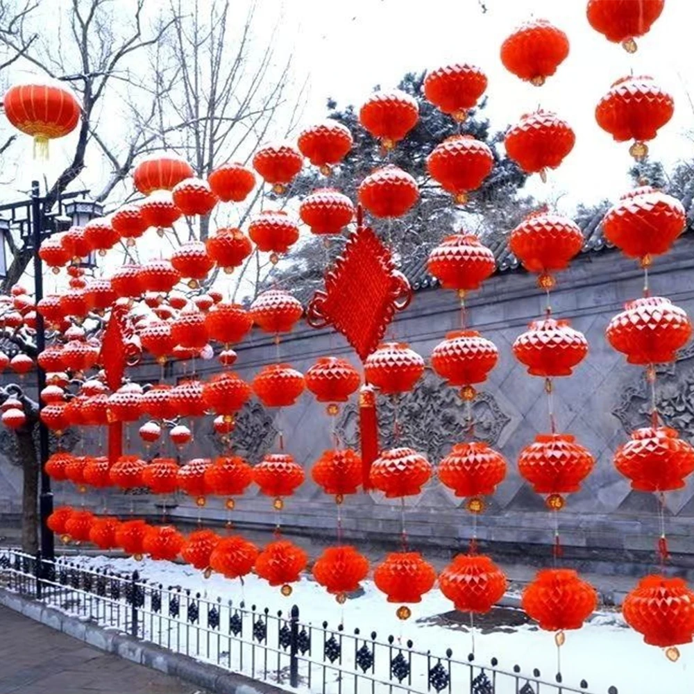 1/2/5/10PCS Red Paper Lantern Chinese Pendant Festive Hanging Decor for Festival Weddings Celebrations Festival Decoration