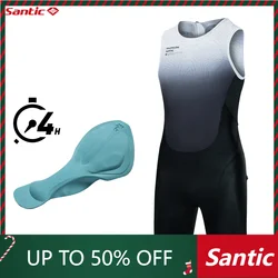 Santic New Men's Triathlon Sleeveless Coverall Professional Sports Athletic Clothing Cycling Bib Shorts Breathable