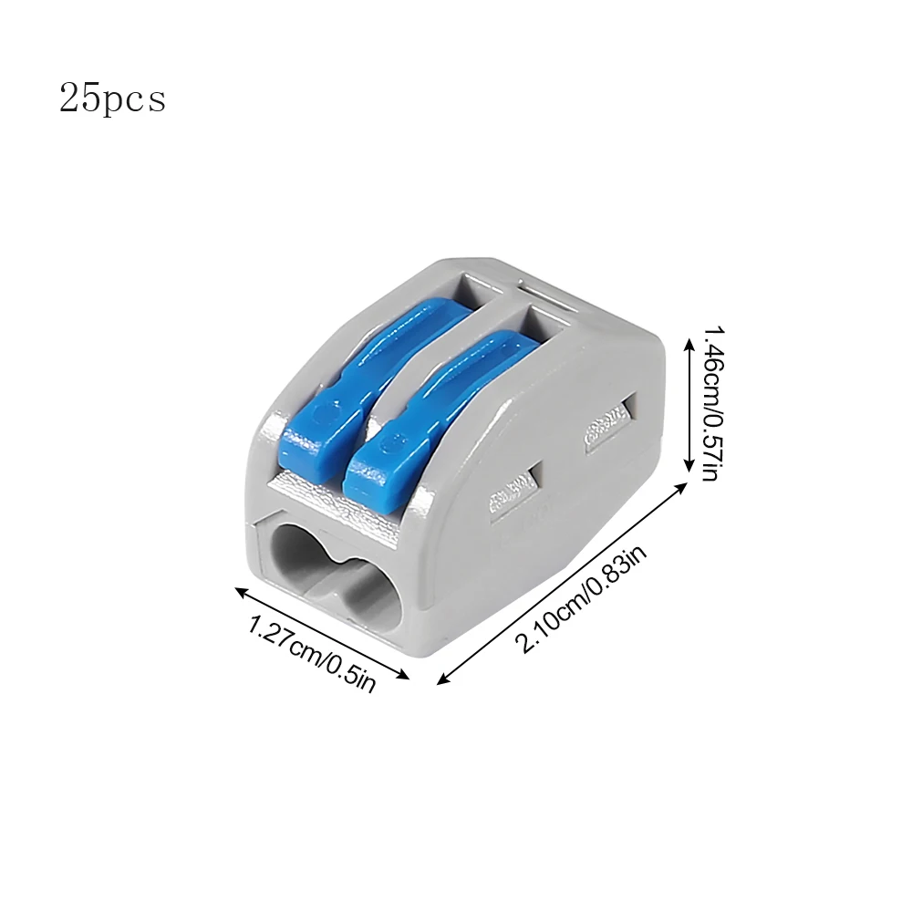 25pcs Conductor Compact Wire Connectors 2/3/4/5 Port Fast Connection Terminal 28-12 AWG Suitable for Multiple Types of Wires