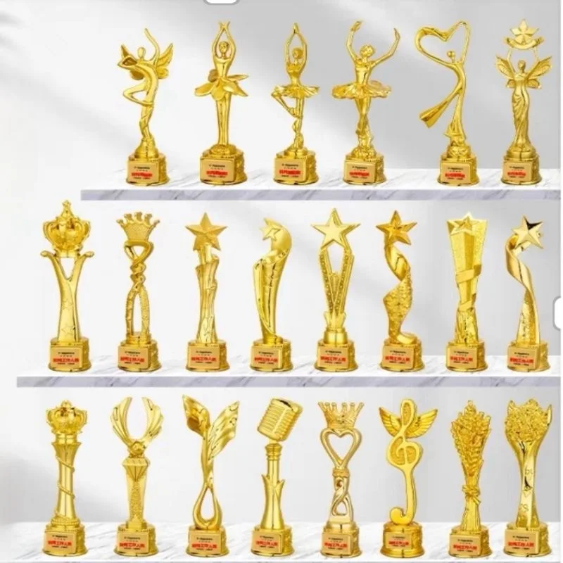 Dance Trophy Ballet Yoga Music Competition Trophy Gold Silver Bronze Five-pointed Star Crown Employee Annual Meeting Award