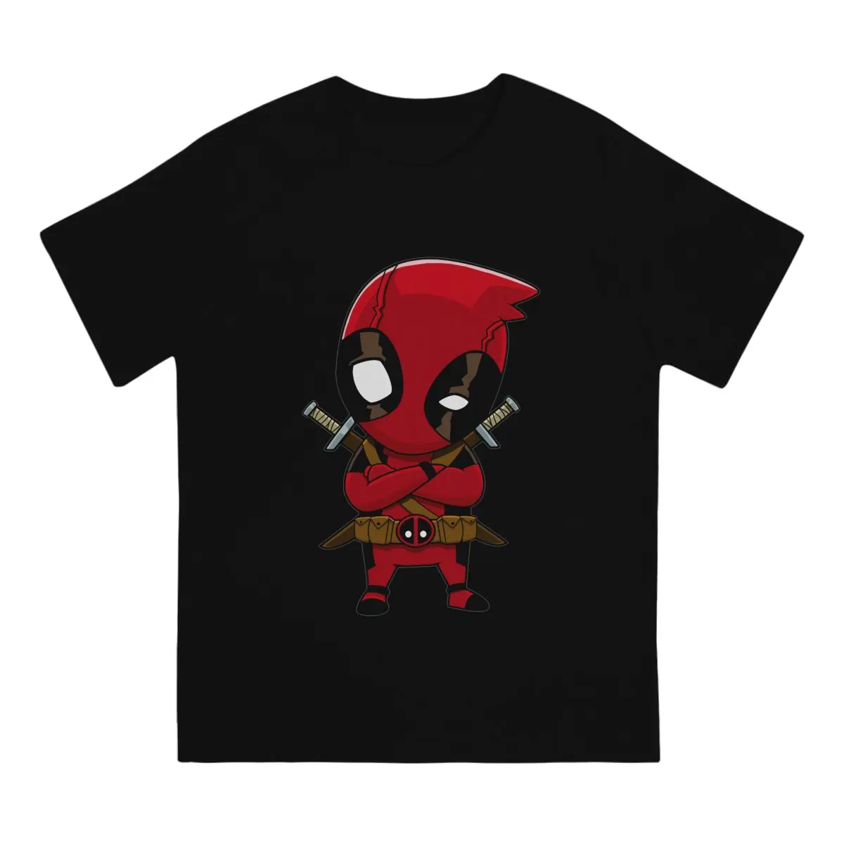 Men T-Shirt Chibi Novelty Tee Shirt Short Sleeve Disney Deadpool Film T Shirt Crew Neck Clothing Summer