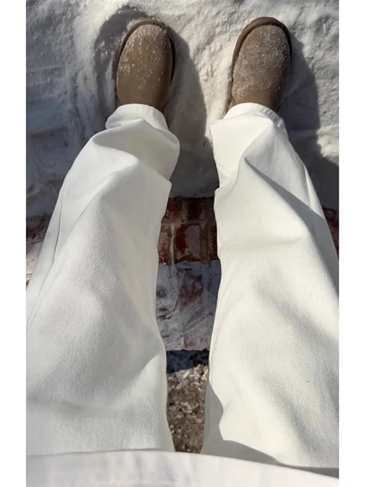 

Мужские джинсы Cleanfit Thiened Fce на подкладке, прямые брюки, белые зимние теплые брюки прямого кроя, расклешенные брюки American Vibe