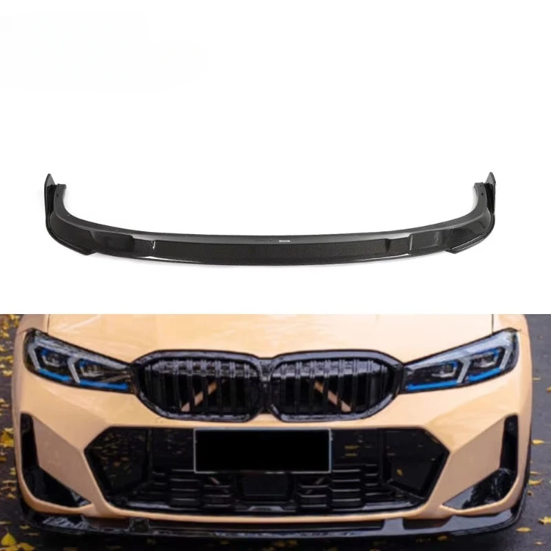 REAL CARBON Front Bumper Lip Splitter Spoiler For BMW 3 Series G20 LCI 330i M-Sport 2022 2023