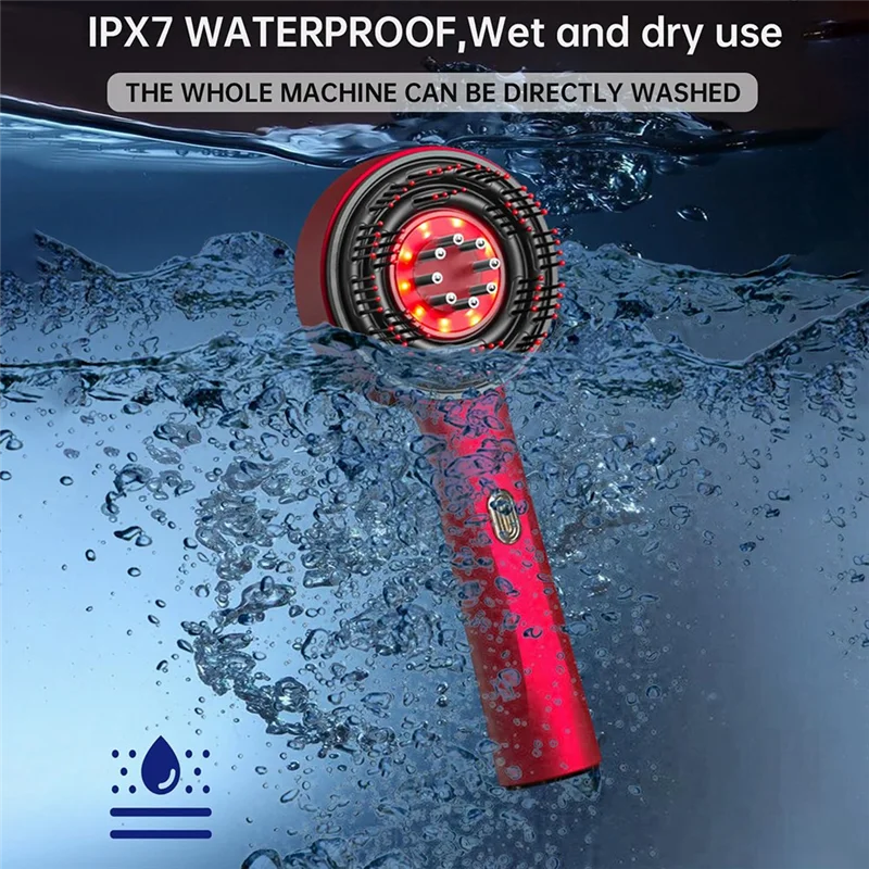 A01V-전기 헤어 오일 도포기 두피 마사지 브러시 3가지 맞춤 모드로 휴식을 취하고 IPX7 방수 오일 디스펜서