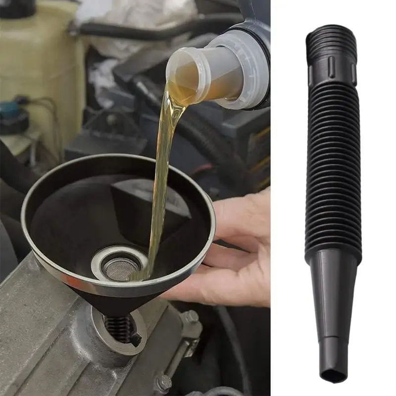 Car Oil Funnel Extension Hose Retractable Vehicle Oil Funnel Hose Refueling Extension Tool Bendable Oil Change Funnel Hose For