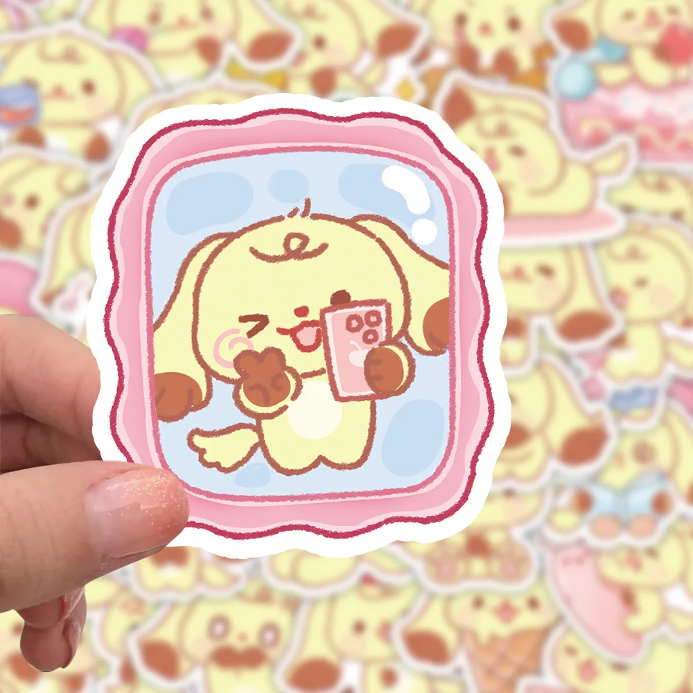 10/30/60PCS Cute Sanrio Cartoon Pom Pom Purin Stickers Decals Kids Toys DIY Skateboard Notebook Fridge Laptop Luggage Decoration