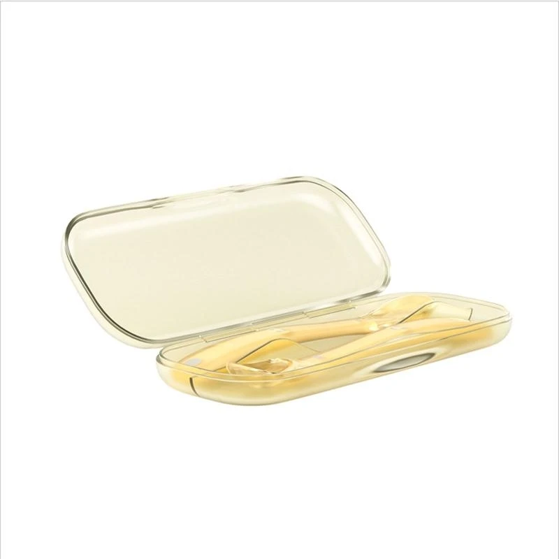 J15U ملاعق تغذية الأطفال المصنوعة من السيليكون لصنع الوجبات لوقت الاسترخاء ومغرفة الطعام بأي زاوية