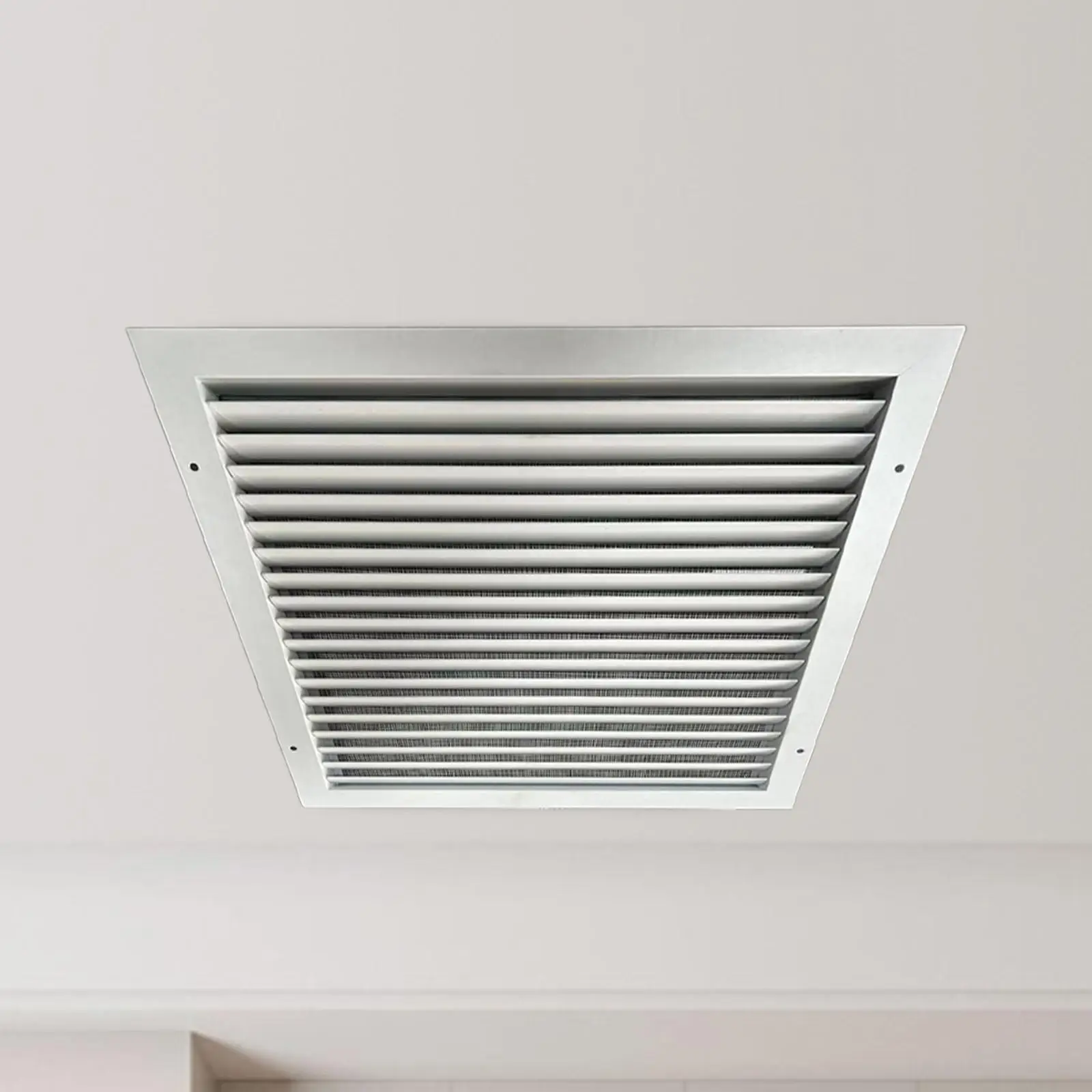 Aluminum Louver Return Grille 400mm HVAC Duct Cover White Square Vent for Office Restaurant Warehouse Easy Install Airflow