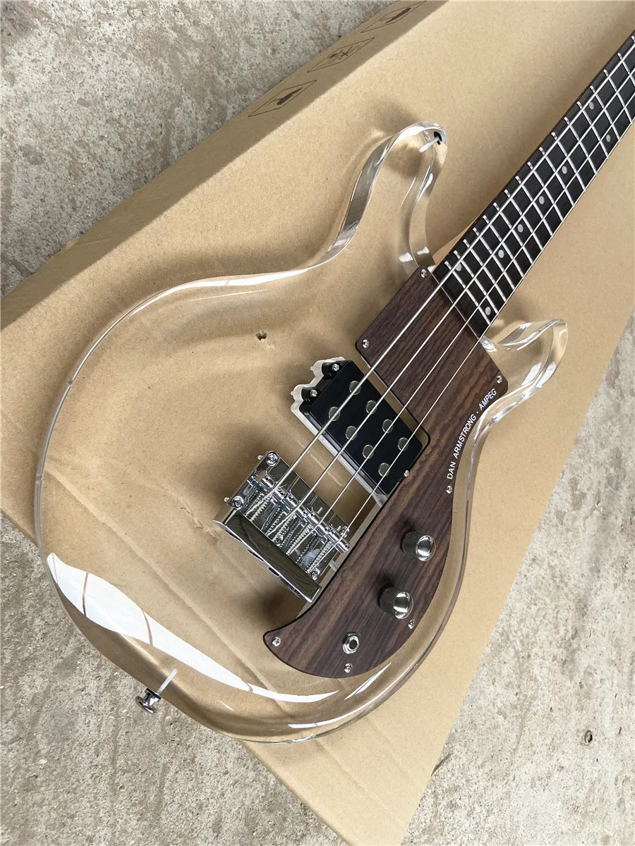 Ampeg ADA4 Dan Armstrong Lucite four string bass Guitar electric bass.Rosewood guard board, free shipping