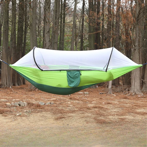 Imagen 2 del producto Hamaca para acampar con mosquitera, tienda para dormir, hamaca adecuada para acampar, muebles de exterior para jardín