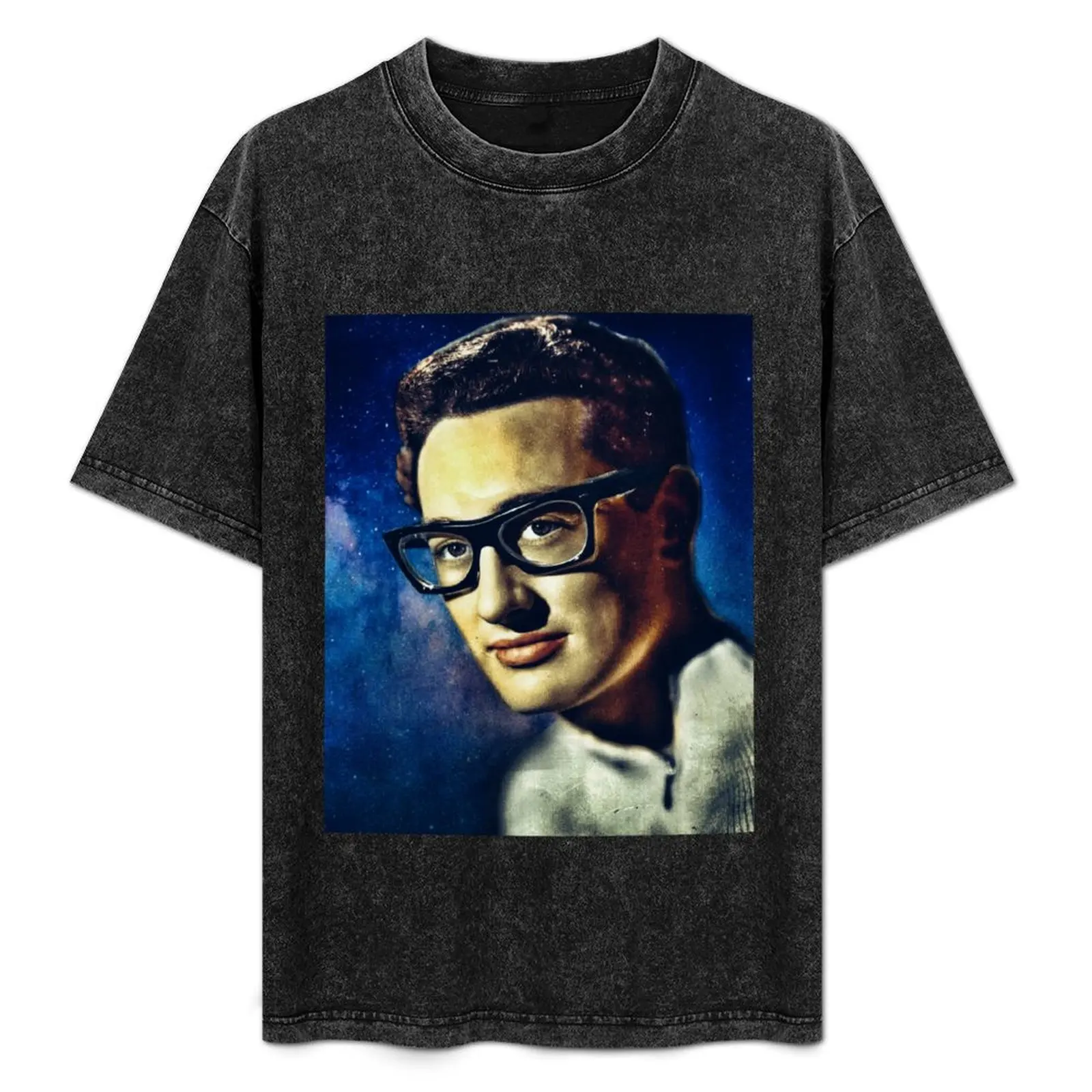 Buddy Holly Galaxie T-Shirt Simple Line Art Print Tee