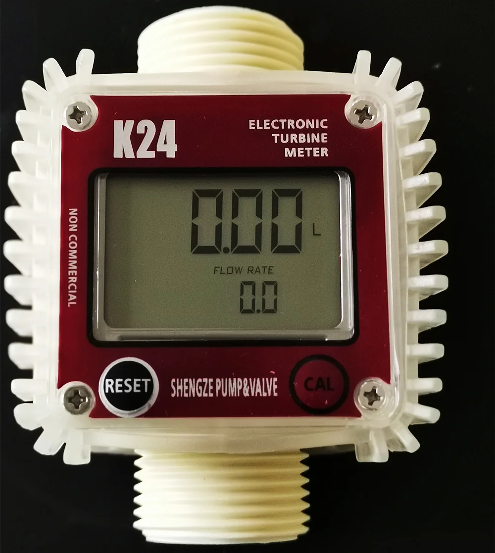 K24 Turbine Digital Diesel Fuel Flow Meter Gauge Voor Chemicaliën Vloeibare Water Ultrasone Oil Flow Meter