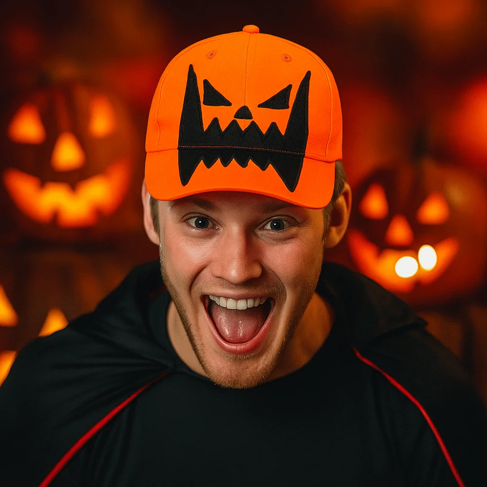 

Funny Breathable Halloween Baseball Cap UV Protection Lightweight Pumpkin Embroidery Hat Cotton Creative Sunshade Cap Festival